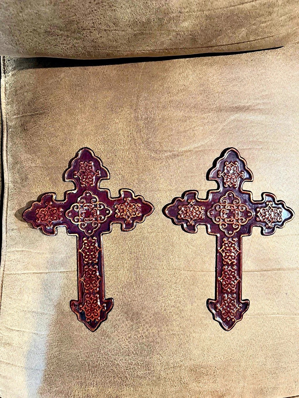 Midwest CBK Decorative Cross Wall Decor Pair in Brown